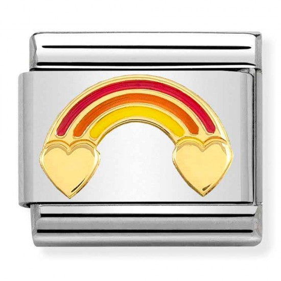 Nomination Yellow Gold Rainbow With Hearts Charm