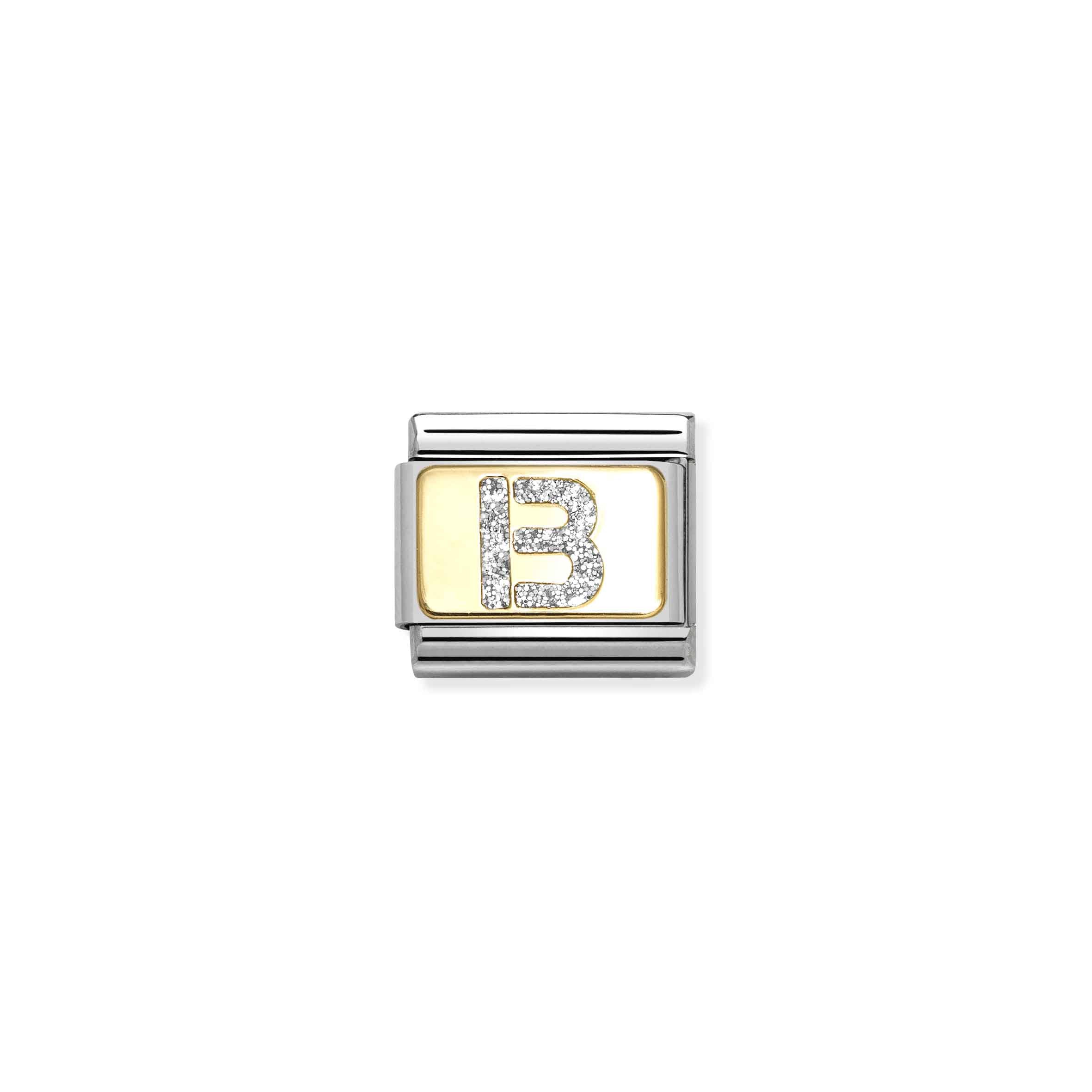 Nomination Yellow Gold Glitter B Charm