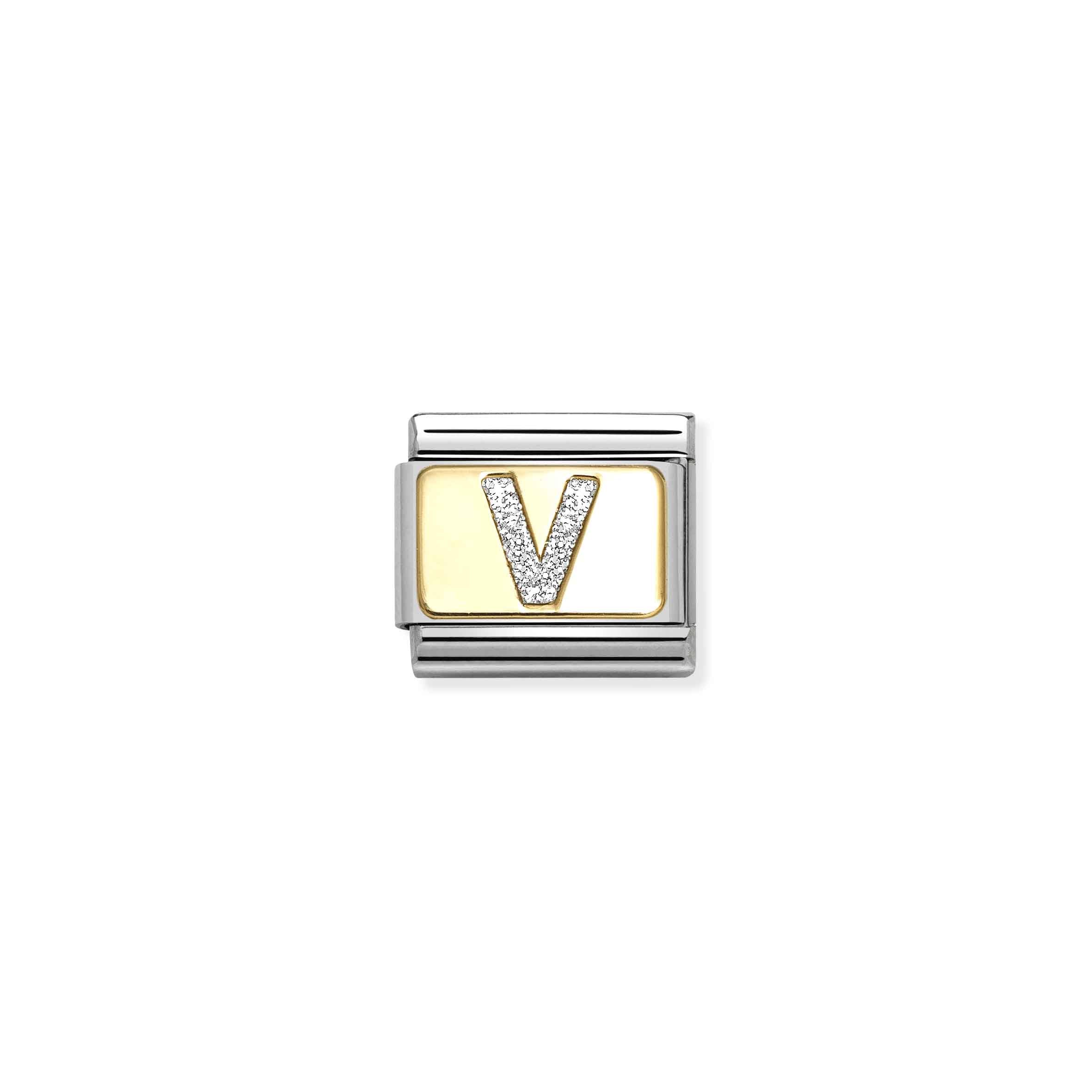 Nomination Yellow Gold Glitter V Charm