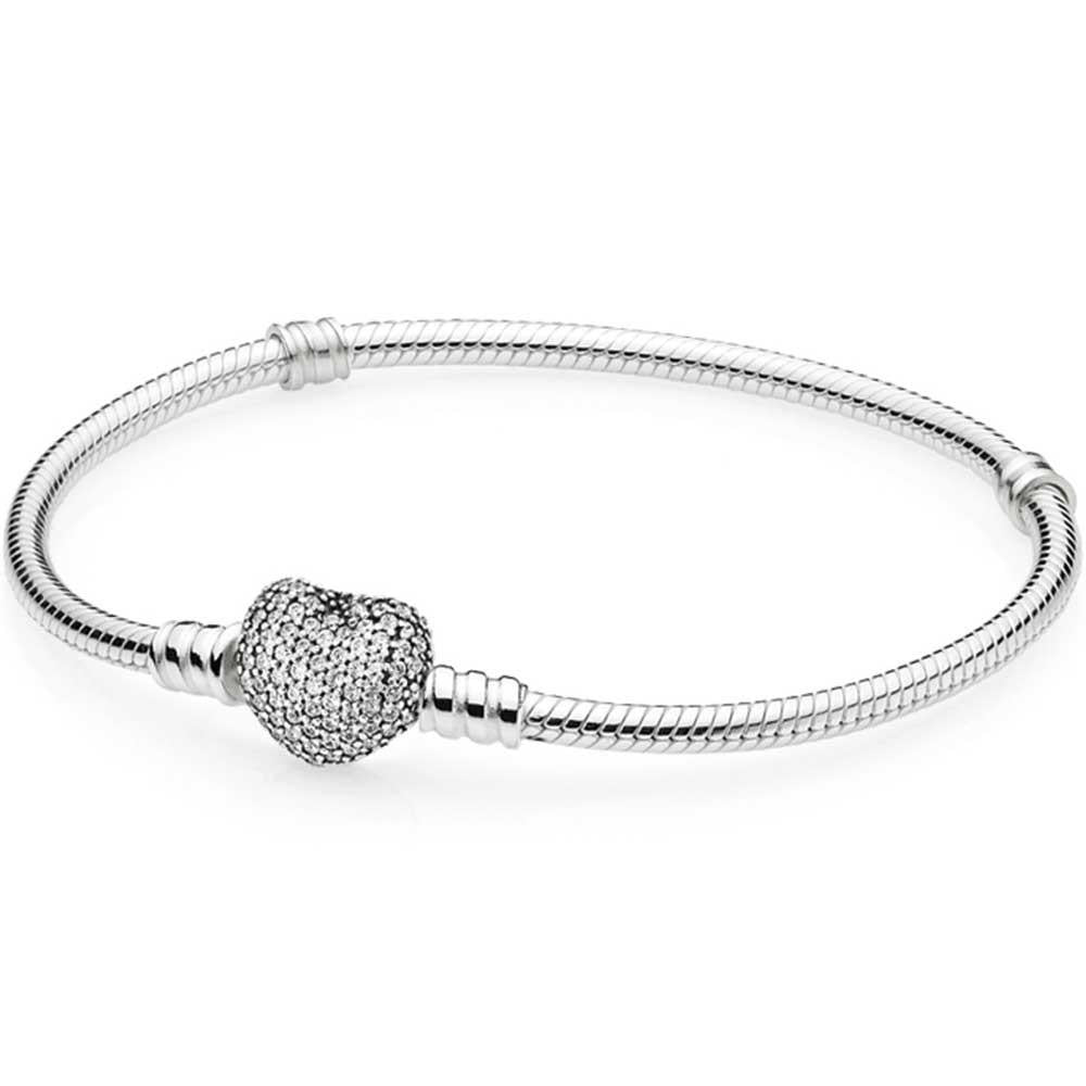 Pandora Moments Pave Clasp Charm Bracelet