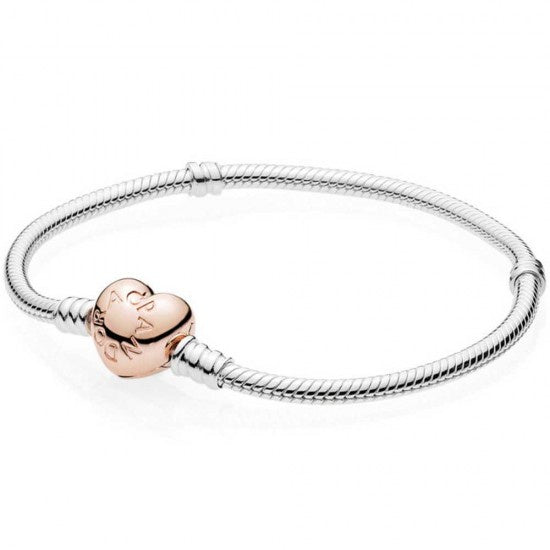 Pandora Rose Heart Clasp Charm Bracelet