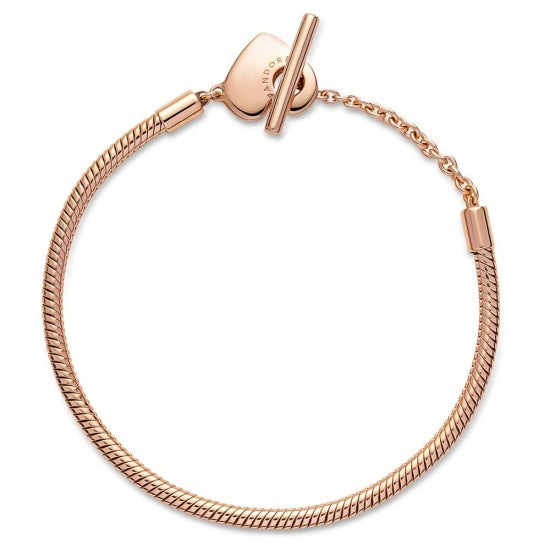 Pandora Rose Moments Heart T Bar Snake Chain