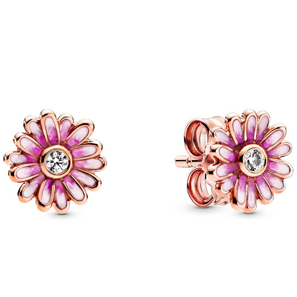 Pandora Rose Pink Daisy Flower Stud  Earrings 288773C01