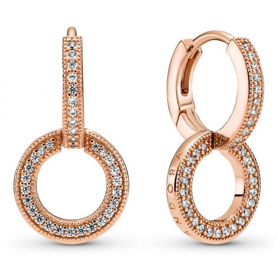 Pandora Rose Sparkling Double Hoop Earrings 289052C01
