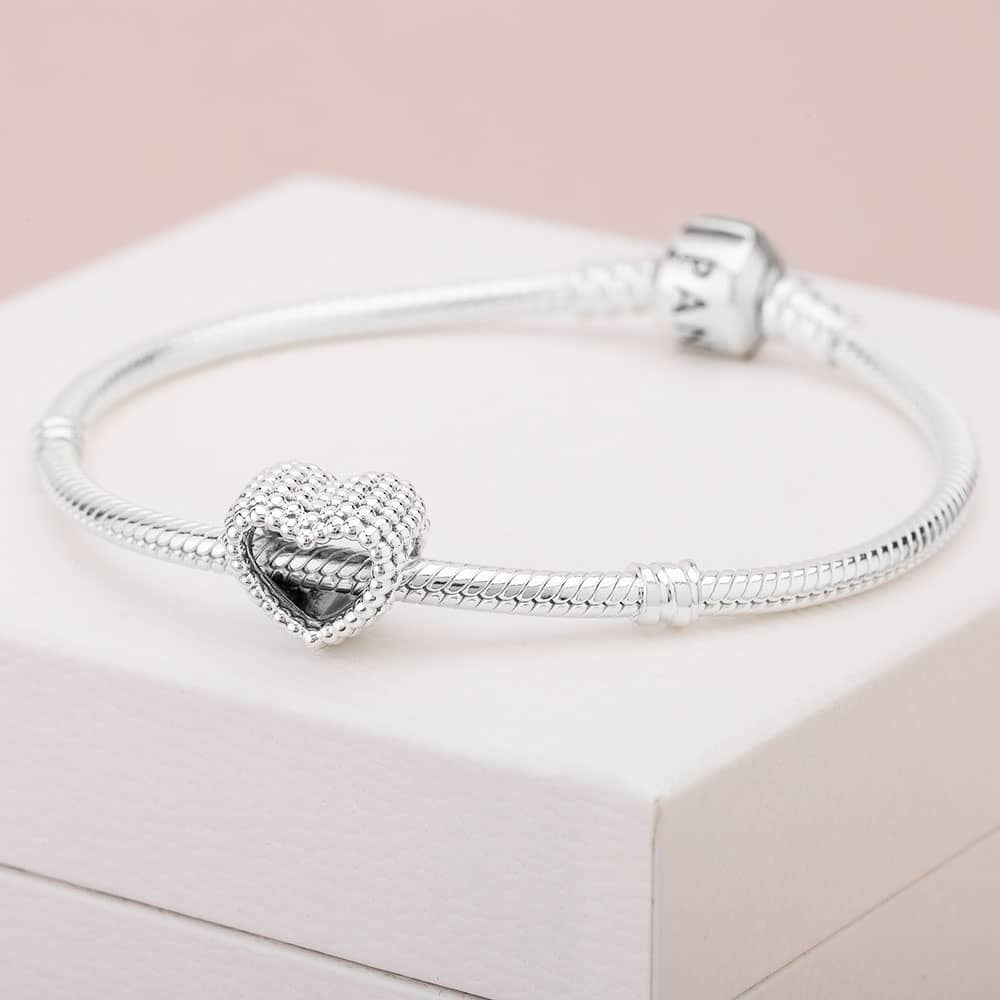 Pandora Open Beaded Heart Charm