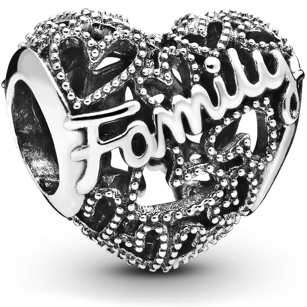 Pandora Silver Family Heart Charm 798571C00