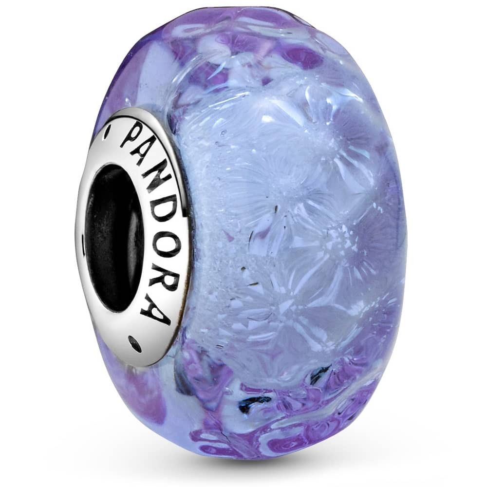 Pandora Wavy Lavender Murano Glass Charm