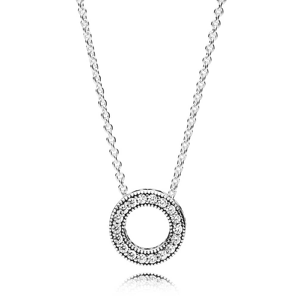 Pandora Logo Pave Circle Collier Necklace 397436CZ-45