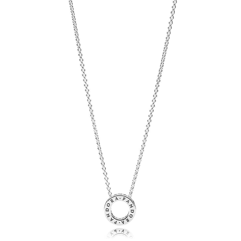 Pandora Logo Pave Circle Collier Necklace