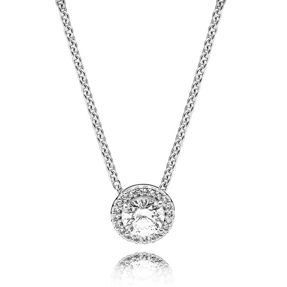 Pandora Round Sparkle Halo Necklace