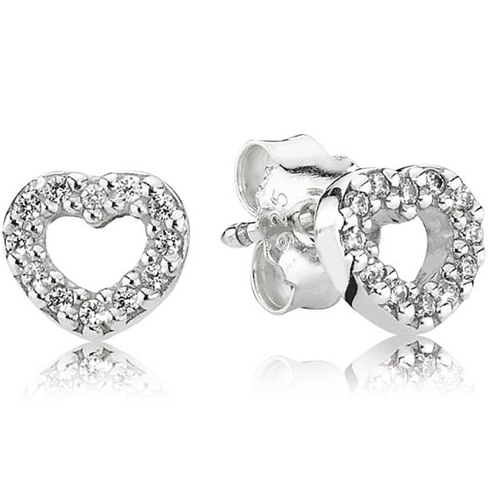 Pandora Open Heart Stud Earrings 290528CZ