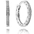 Pandora Sparkle and Logo Hoop Earrings 290558CZ