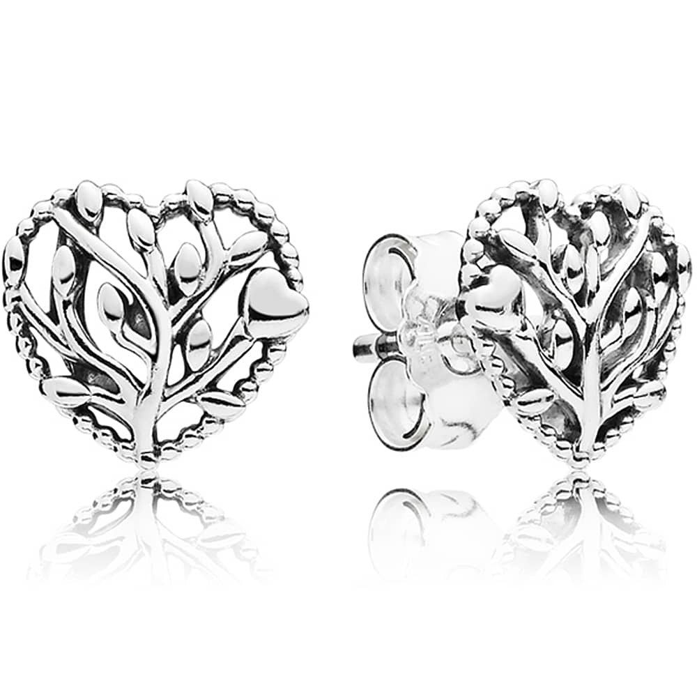 Pandora Family Tree Heart Earrings '297085