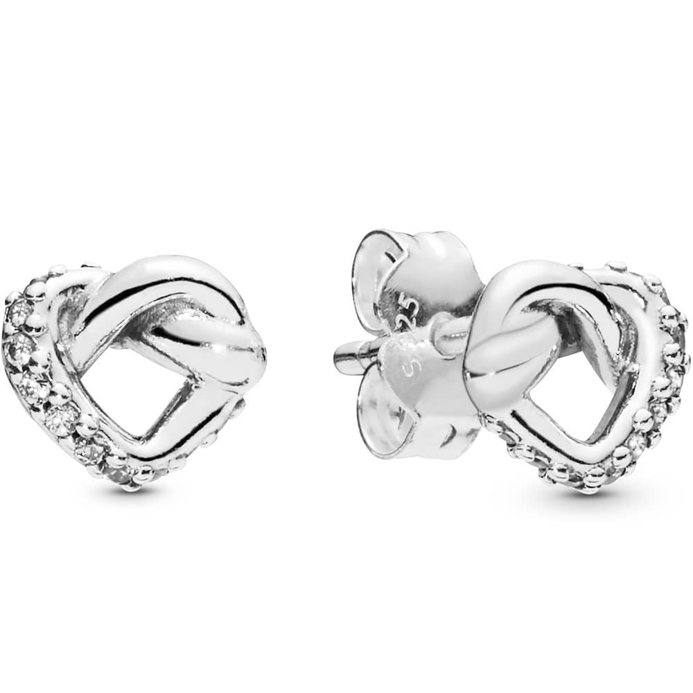 Pandora Knotted Heart Stud Earrings 298019CZ