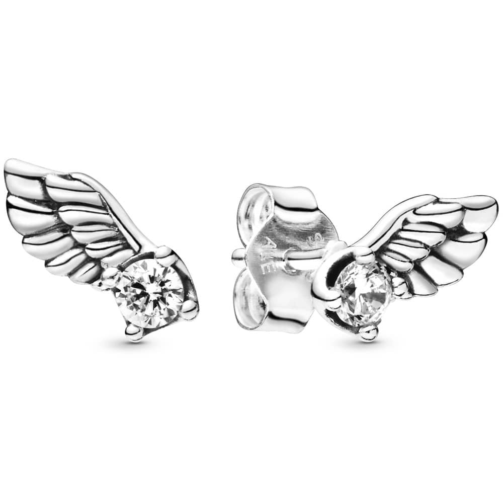 Pandora Sparkling Angel Wing Stud Earrings 298501C01