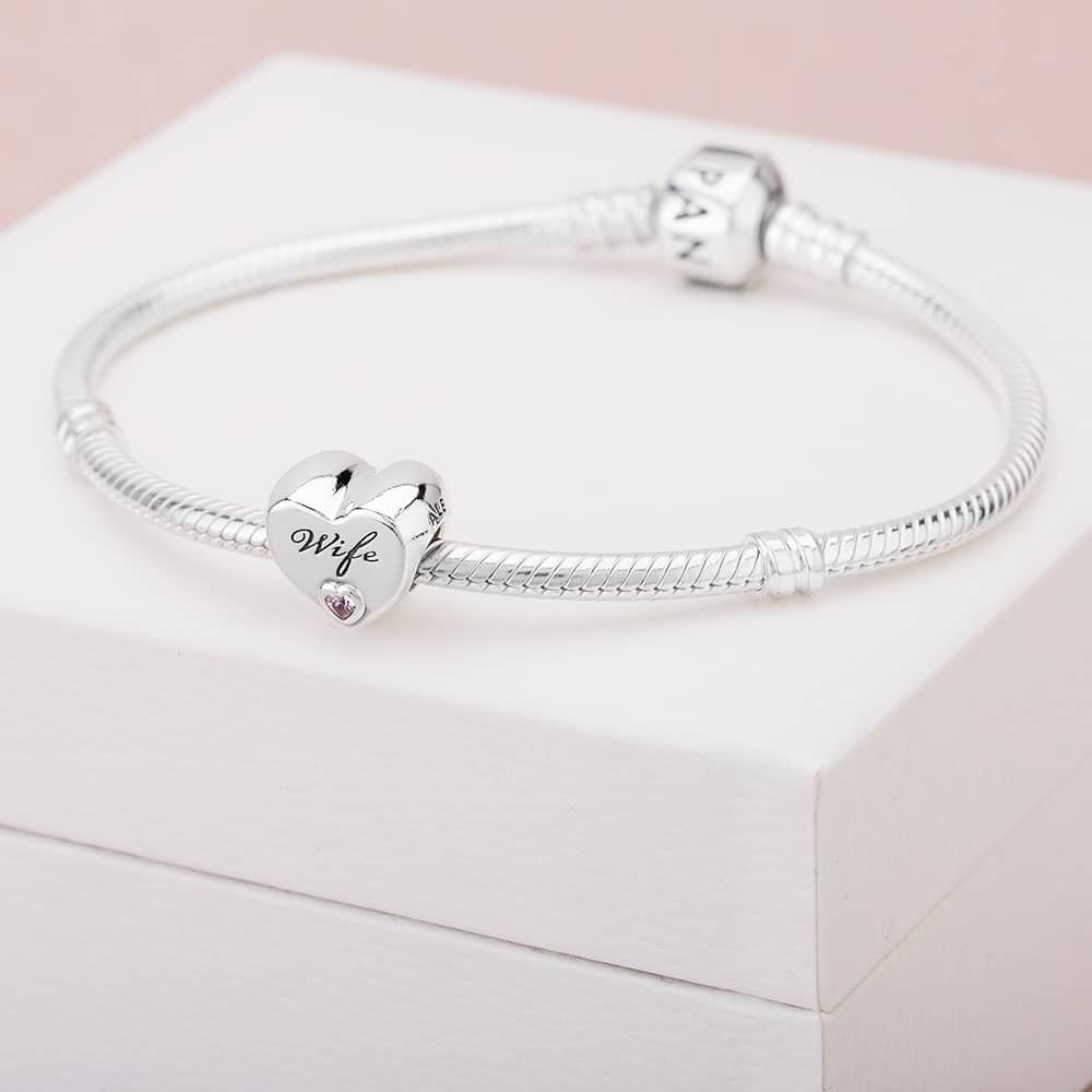 Pandora Wife Love Heart Family Charm