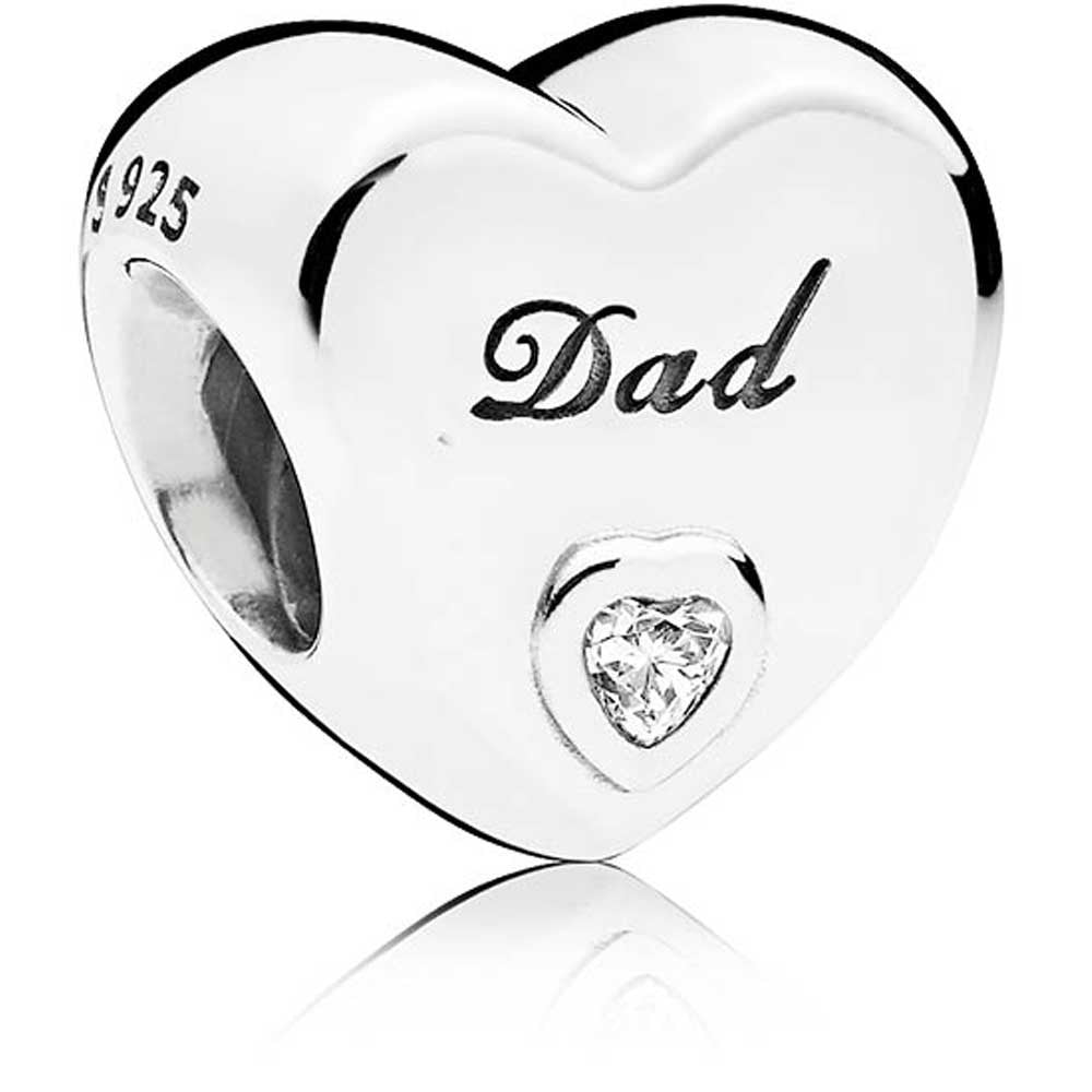 Pandora Polished Heart Dad Family Charm 796458CZ