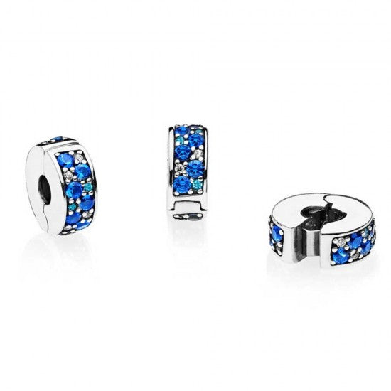 Pandora Blue Pave Silicone Clip