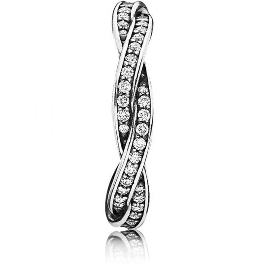 Pandora Sparkling Twisted Lines Ring