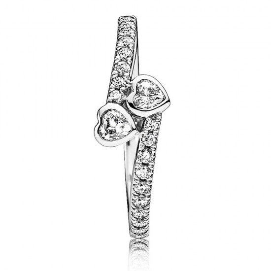 Pandora Two Sparkling Hearts Ring – Tylers Department Store