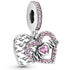 Pandora Pink Heart and Mum Family Dangle Charm 799402C01