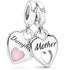 Pandora Double Heart Split Mother Daughter Family Dangle Charm 799187C01