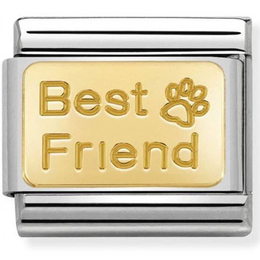 Nomination Yellow Gold Best Friend Paw Print Charm
