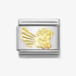 Nomination Yellow Gold Etched Detail Angel Charm