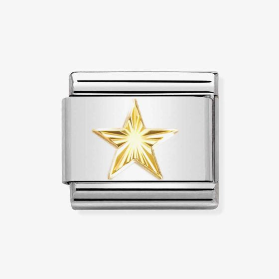 Nomination Yellow Gold Etched Detail Star Charm