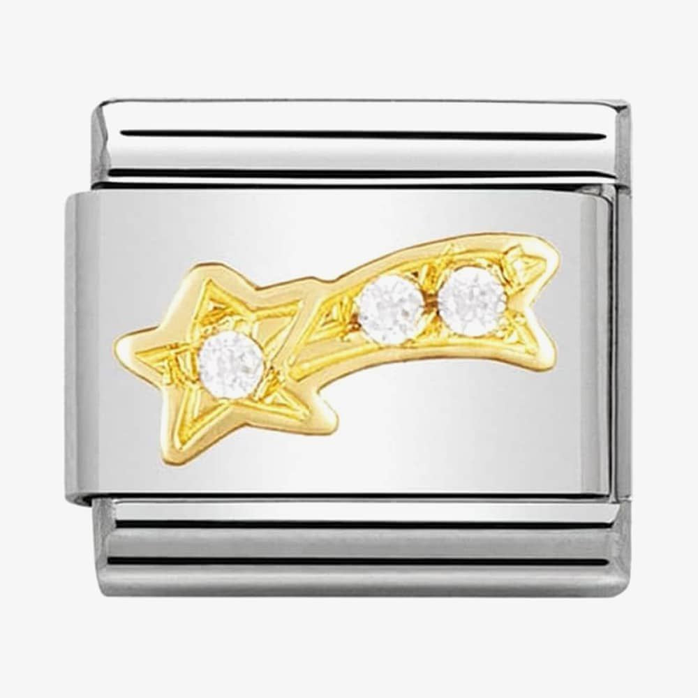 Nomination Yellow Gold CZ Shooting Star Charm