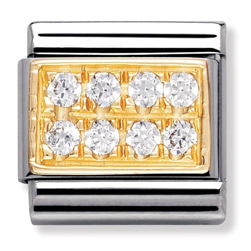 Nomination Yellow Gold, Cubic Zirconia White Charm