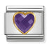 Nomination Classic Gold Purple Heart Charm