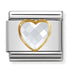 Nomination Yellow Gold Clear Faceted Heart Charm