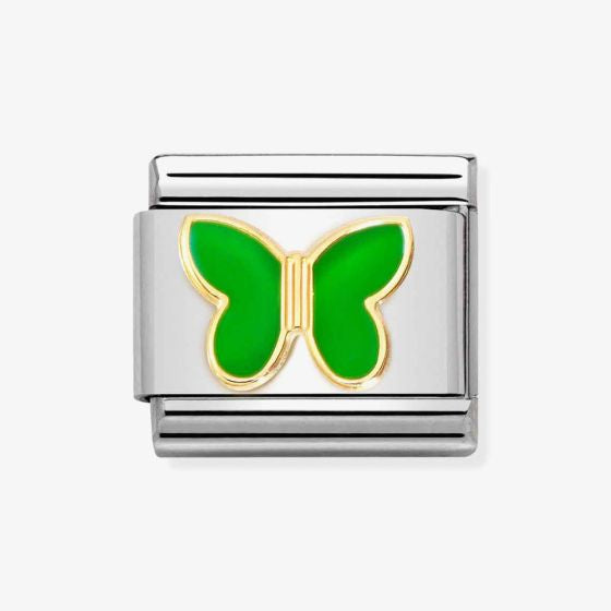 Nomination Yellow Gold Apple Green Butterfly Charm