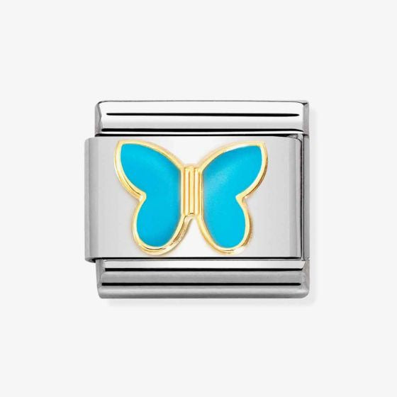 Nomination Yellow Gold Turquoise Butterfly Charm