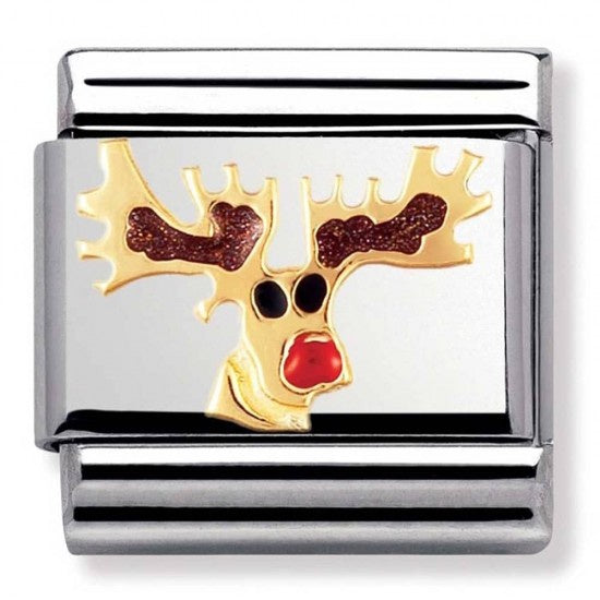 Nomination Yellow Gold Reindeer Charm