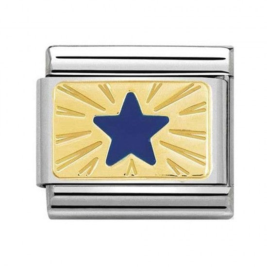 Nomination Yellow Gold Blue Star Charm