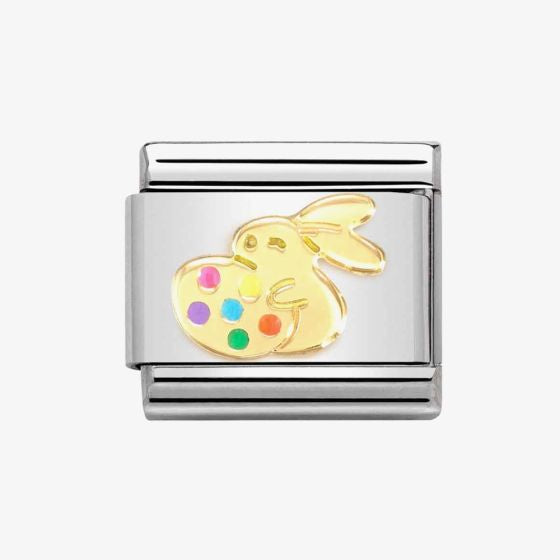 Nomination Yellow Gold Easter Rabbit With Egg Charm