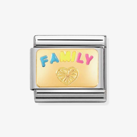 Nomination Yellow Gold Family Plate Charm