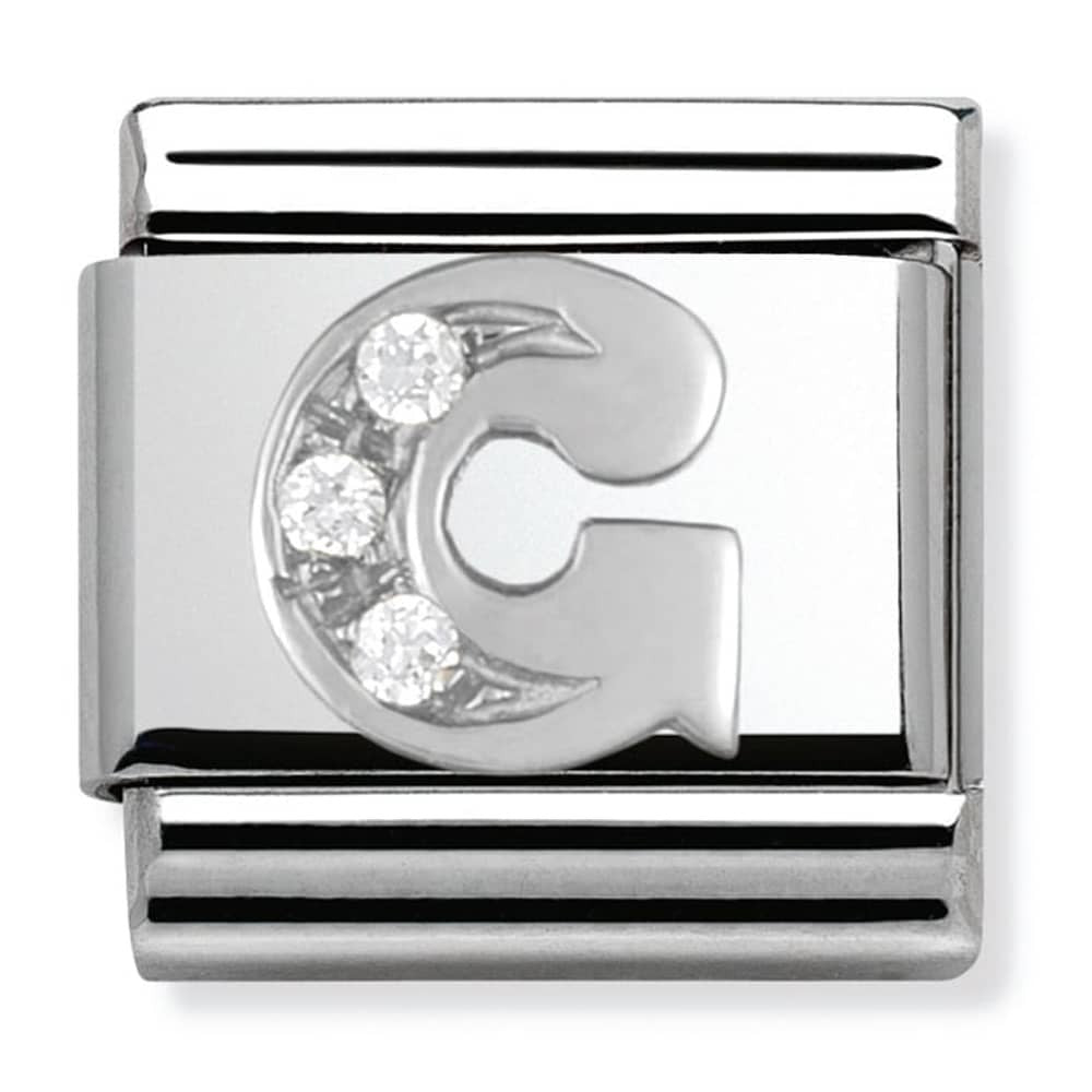 Nomination Silver CZ Initial G Charm