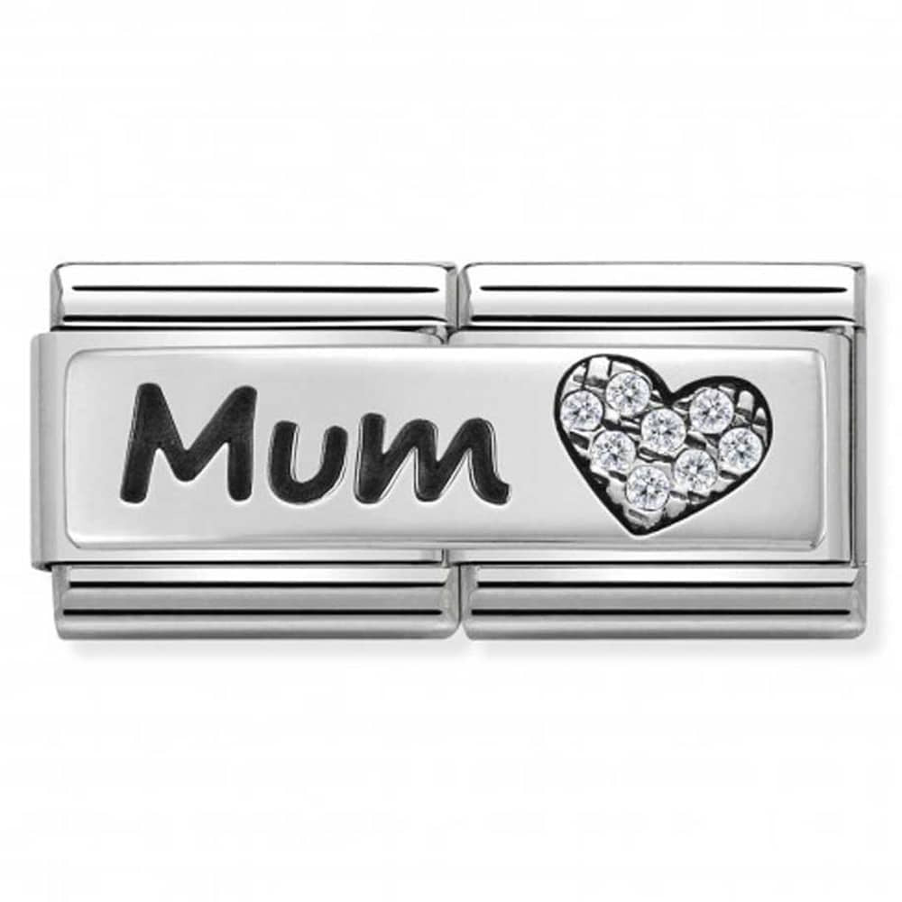 Nomination Silver Mum With Heart Double Charm