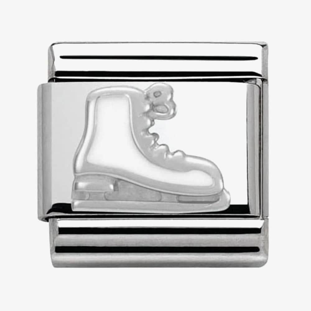Nomination Silver White Ice Skate Charm