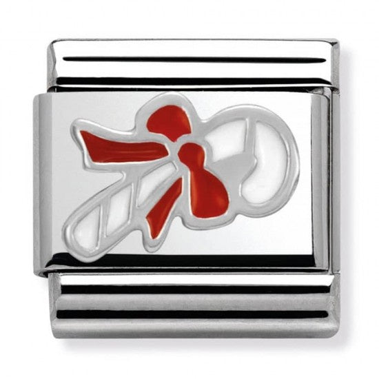 Nomination Silver Enamel Candy Cane Charm