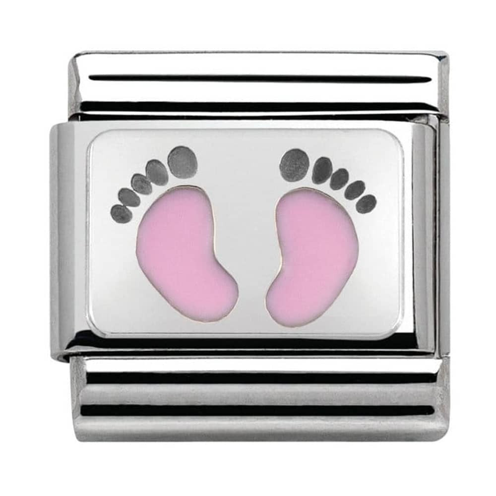 Nomination Classic Silvershine My Family Pink Baby Feet Charm