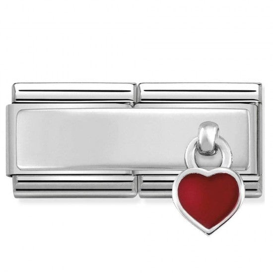 Nomination Silver Red Heart Double Charm