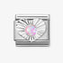 Nomination Silver Diamond Heart Link Pink Opal Charm