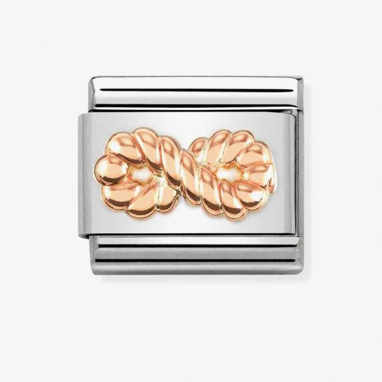Nomination Rose Gold Infinity Rope Texture Charm