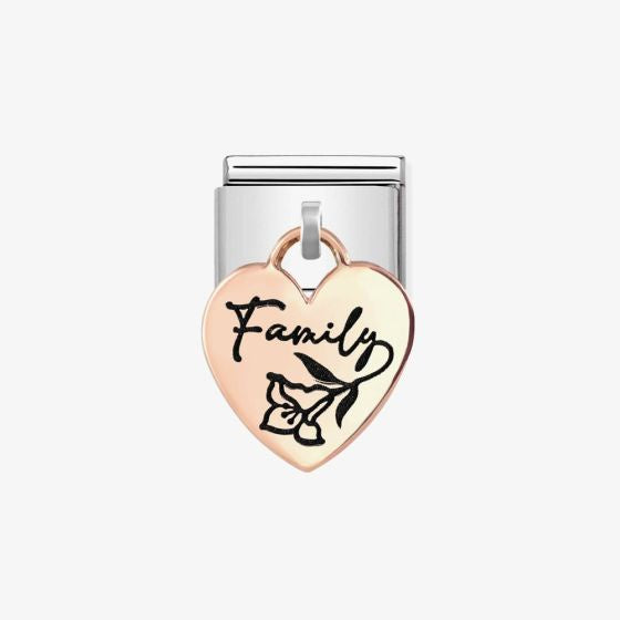 Nomination Rose Gold Heart Family Charm