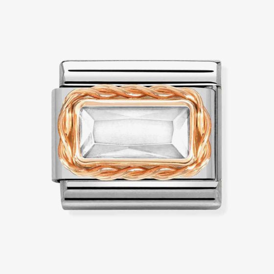 Nomination Composable Link White CZ in Rose Gold