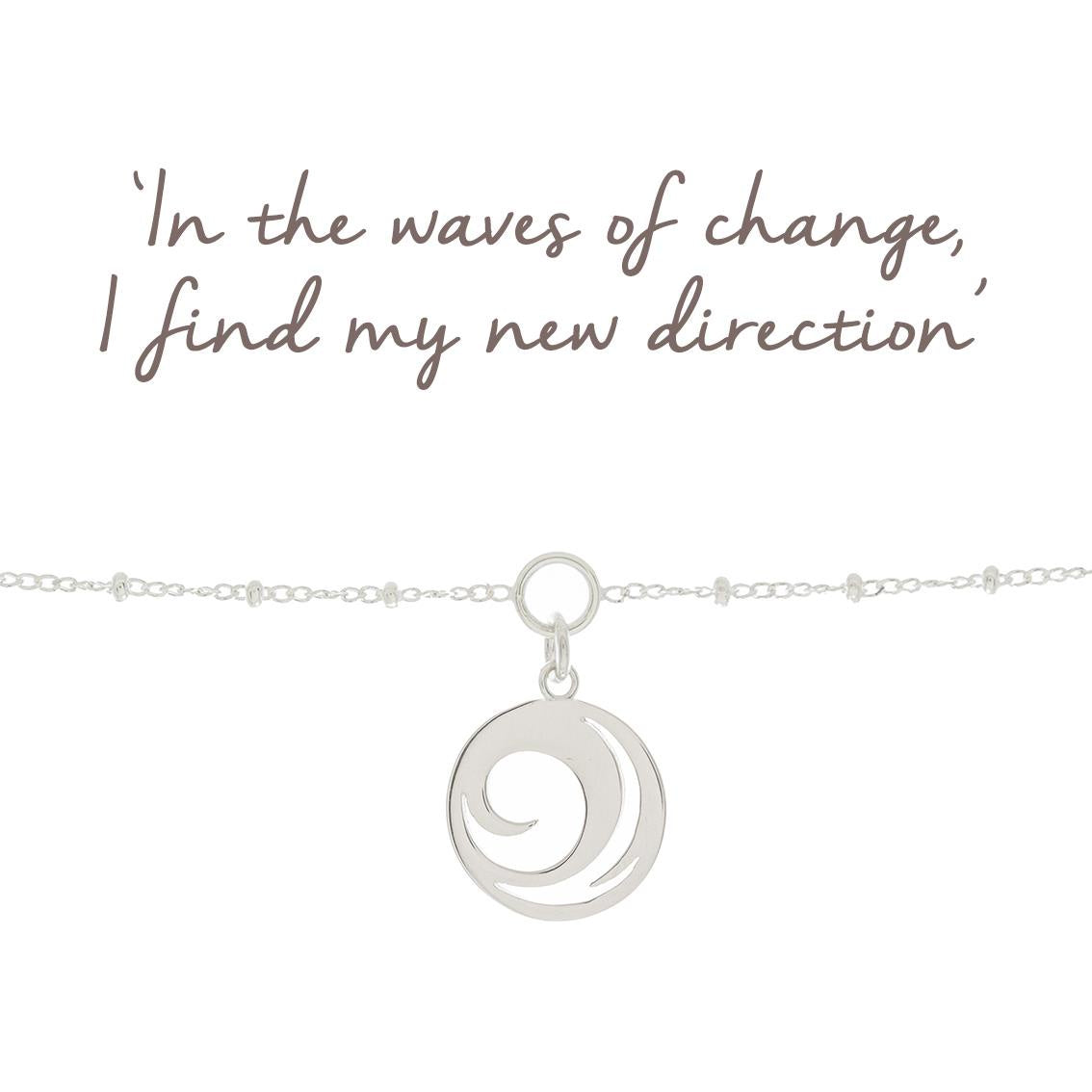 Mantra Wave  Charm Bracelet | Sterling Silver